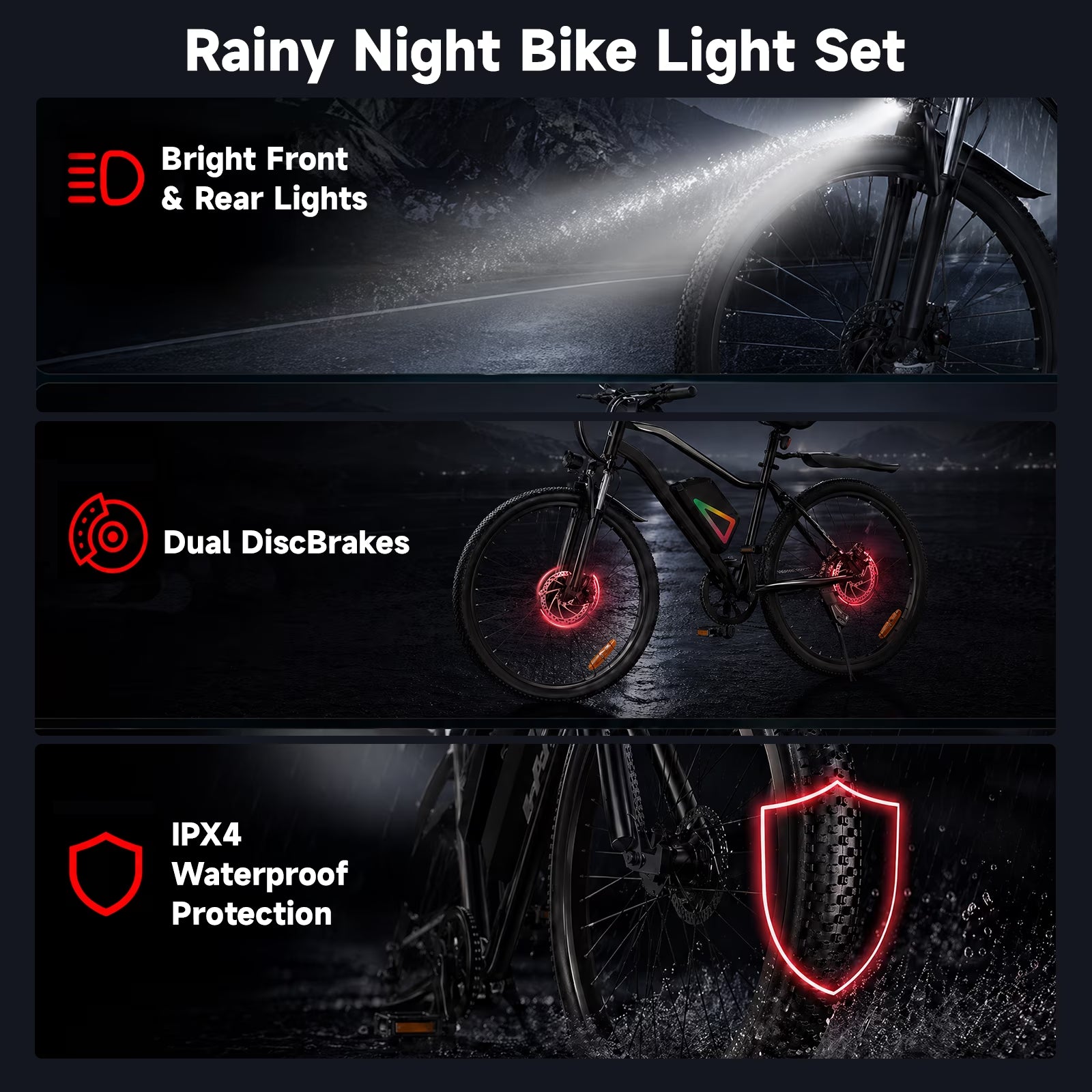 750W Peak Electric Bike Adult,26" Mountain Bicycle Professional,Front Dual Shock Absorption Ebike,Up 20MPH,55 Miles,36V 10.4AH Nonremovable Battery,Black