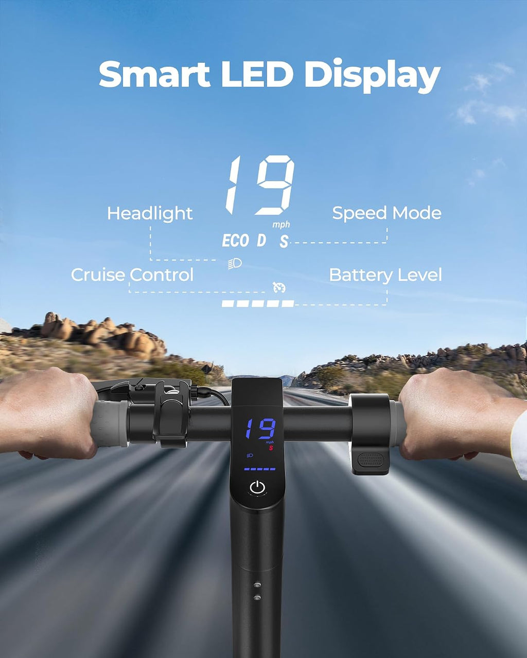 Electric Scooter Adult with Dual Suspension, 23-25Miles Max Range