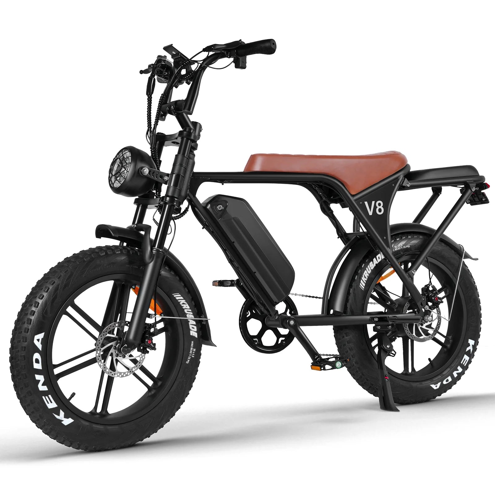 V8 Electric Bike for Adults, Ebike Moped Style with 1000W Peak Motor 48V 15Ah Battery, 20'' Fat Tire E Bike, Dual Disc Brakes Mountain Bike for Commuting & Off-Road, E-Bike UL2849