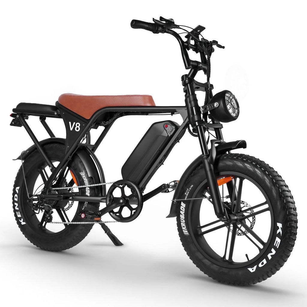 V8 Electric Bike for Adults, Ebike Moped Style with 1000W Peak Motor 48V 15Ah Battery, 20'' Fat Tire E Bike, Dual Disc Brakes Mountain Bike for Commuting & Off-Road, E-Bike UL2849
