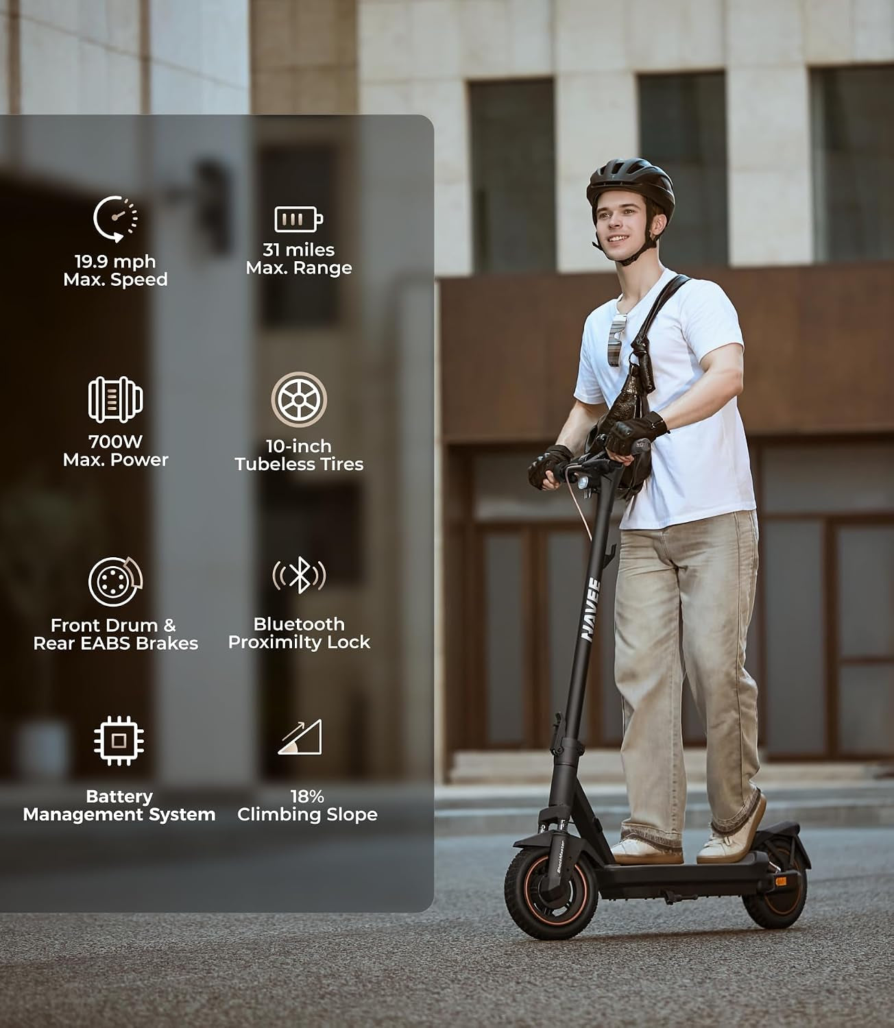 GT3/ST3/GT5 Series Electric Scooter, 20/25 MPH Top Speed, 30-55.9 Miles Max Range, 1000-1638W Motor with Dual Suspension, 10" Tires, Foldable for Adults Teens