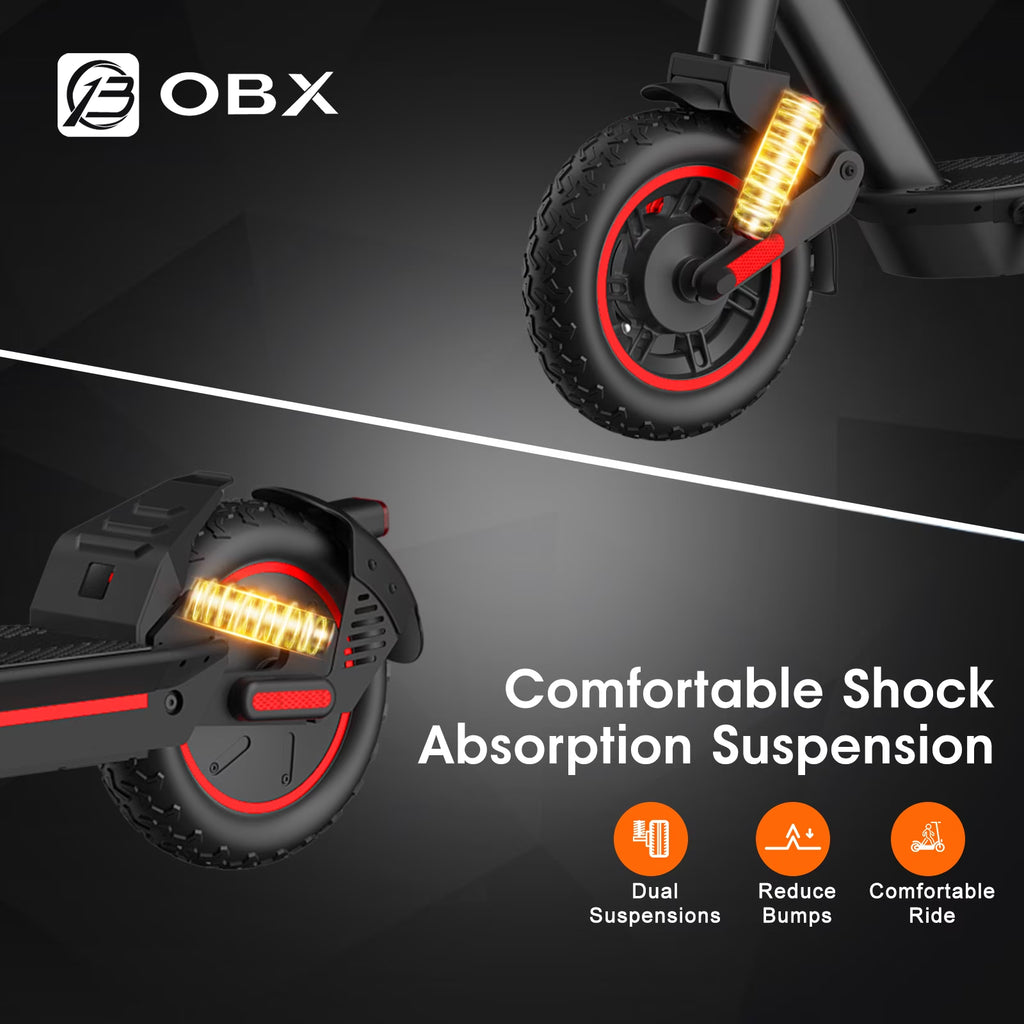 OBX 1200W Smart Electric Scooter for Adults, 30 MPH & 35 Miles Range, 10" Pneumatic Tires, Foldable Off-Road E-Scooter with App Control, Turn Signals,Ul Certified