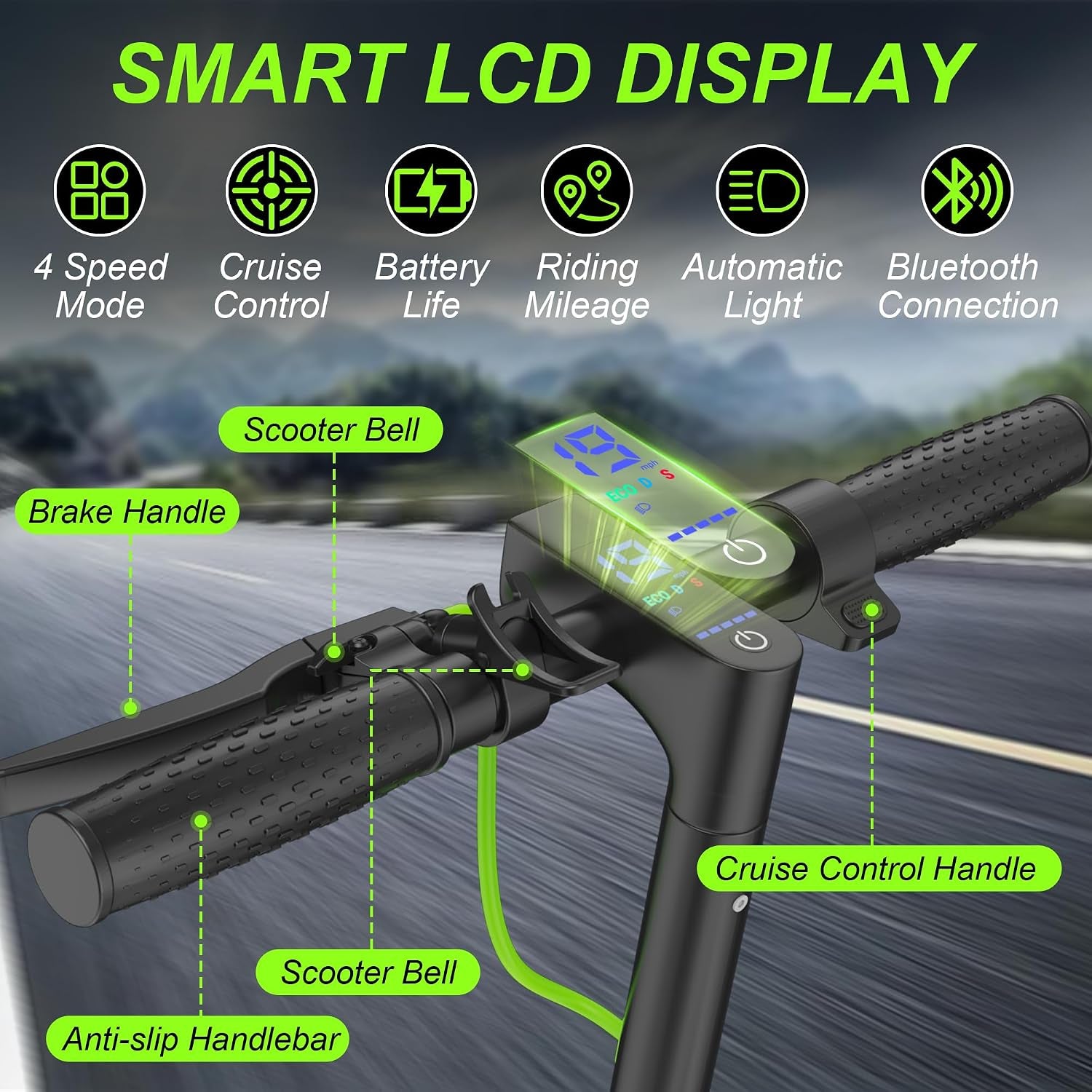 Electric Scooter for Adults, Folding E Scooter with 250W-500W Motor 16-24 Mph Top Speed, Max 15-60Miles Long Range,Commuting Scooters with 6.5''/8.5''/10''/14'' Tires, Dual Brakes