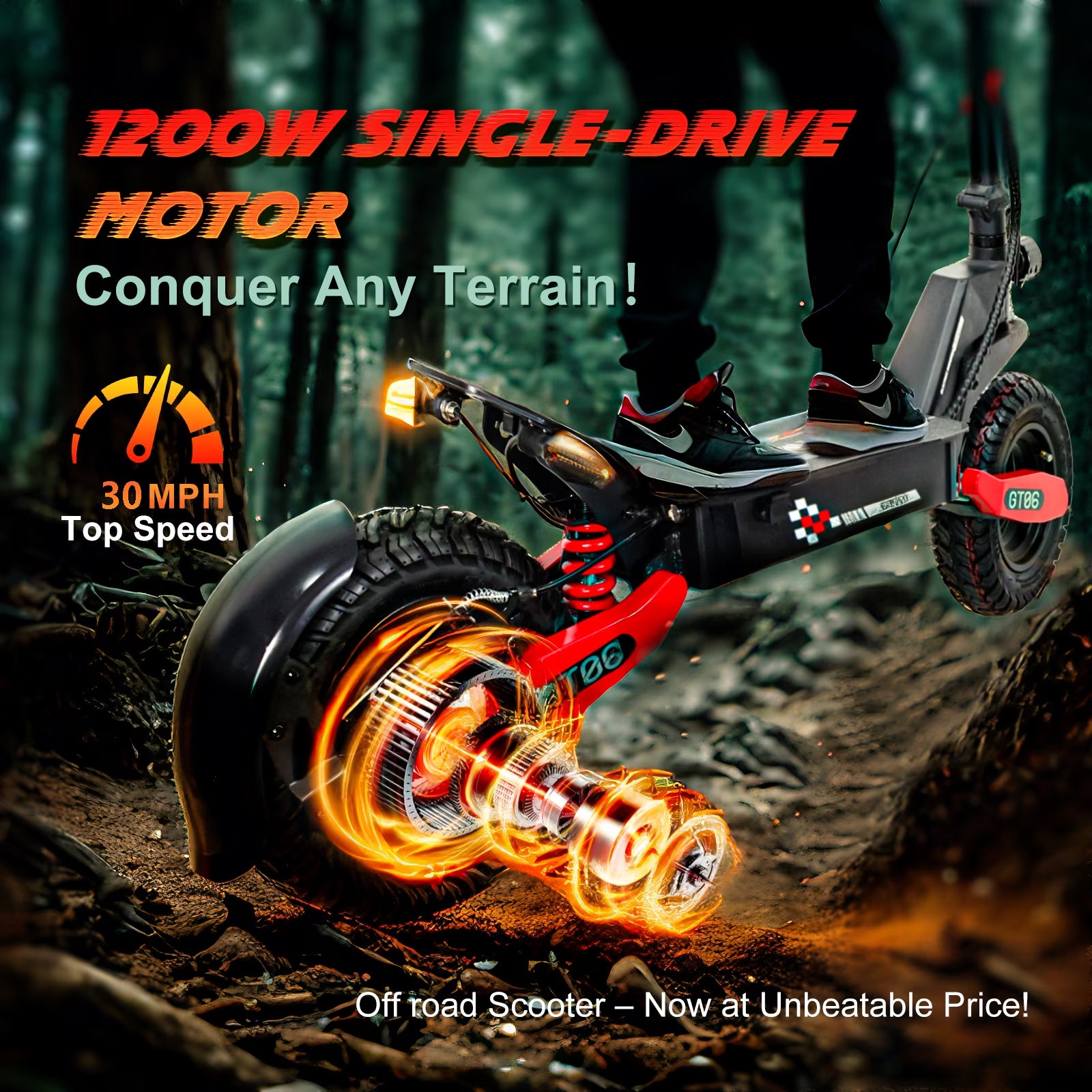 Electric Scooter for Adults 330 Lbs Heavy Duty, 1200W Motor 30 MPH, 40 Miles Range, Foldable Sport E-Scooter with 11" Off-Road Tires