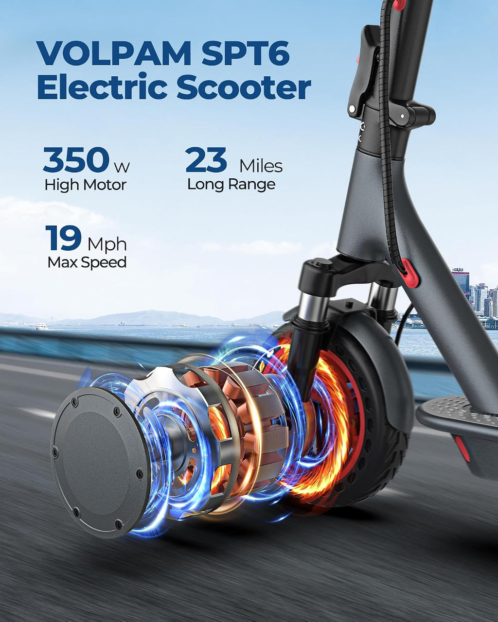 Electric Scooter Adult with Dual Suspension, 23-25Miles Max Range