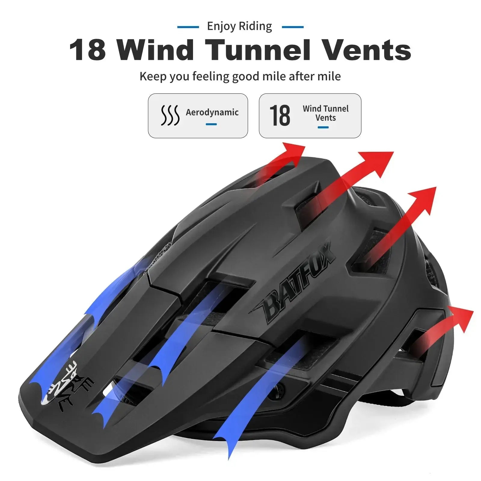 BATFOX Bicycle Helmet MTB Casco Bike Helmet Safety White Integrally-Molded Mountain Cycling Helmet for Men Women Casco Bicicleta.