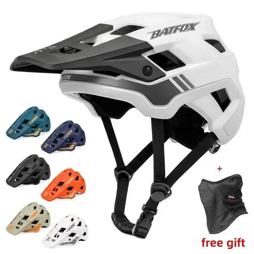 BATFOX Bicycle Helmet MTB Casco Bike Helmet Safety White Integrally-Molded Mountain Cycling Helmet for Men Women Casco Bicicleta.