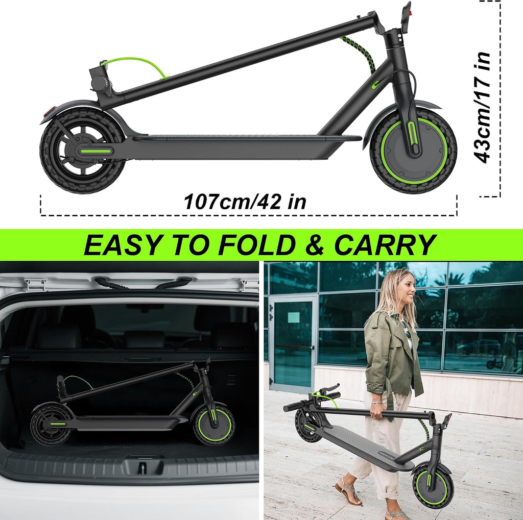 Electric Scooter for Adults, Folding E Scooter with 250W-500W Motor 16-24 Mph Top Speed, Max 15-60Miles Long Range,Commuting Scooters with 6.5''/8.5''/10''/14'' Tires, Dual Brakes