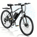 750W Peak Electric Bike Adult,26" Mountain Bicycle Professional,Front Dual Shock Absorption Ebike,Up 20MPH,55 Miles,36V 10.4AH Nonremovable Battery,Black