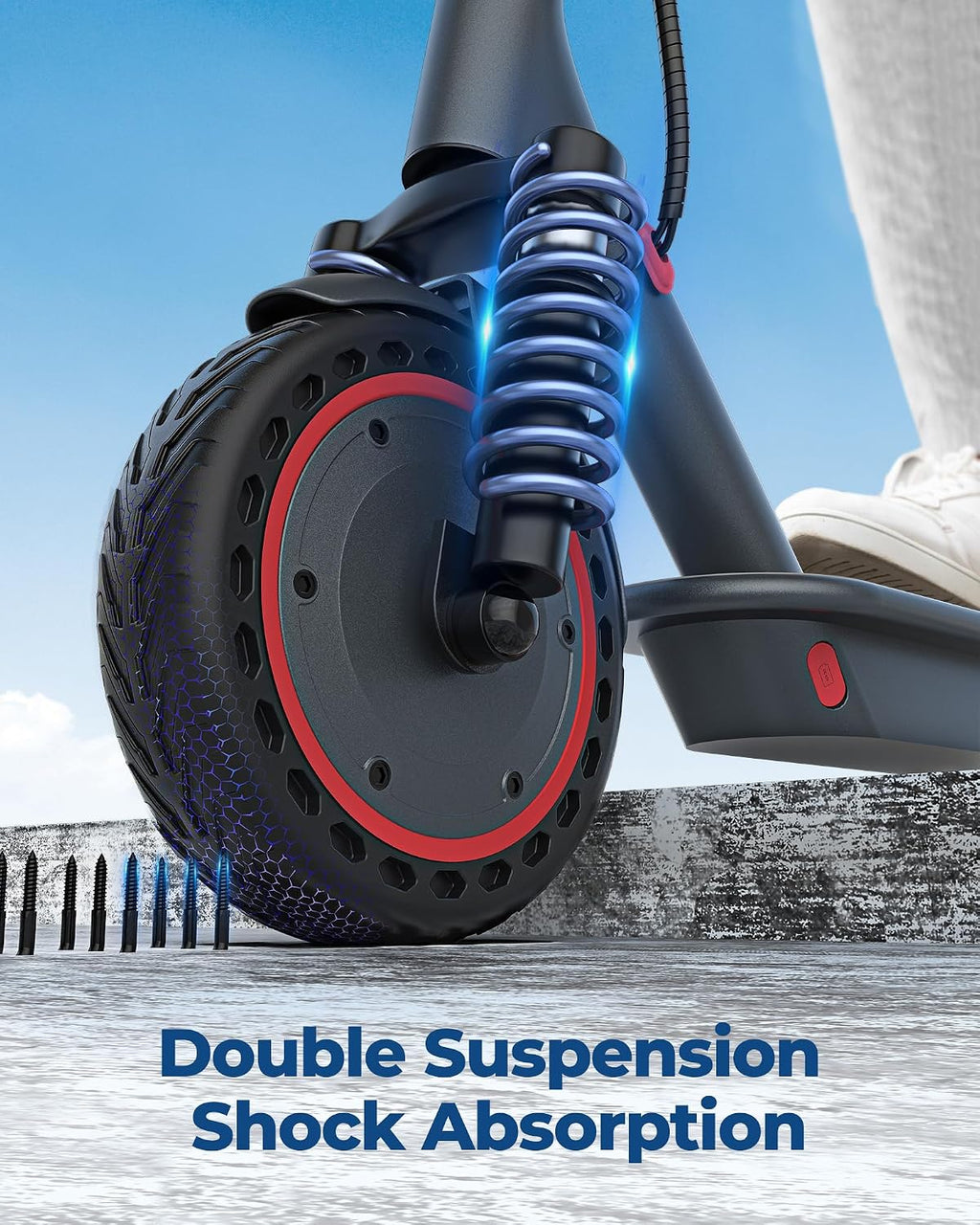 Electric Scooter Adult with Dual Suspension, 23-25Miles Max Range