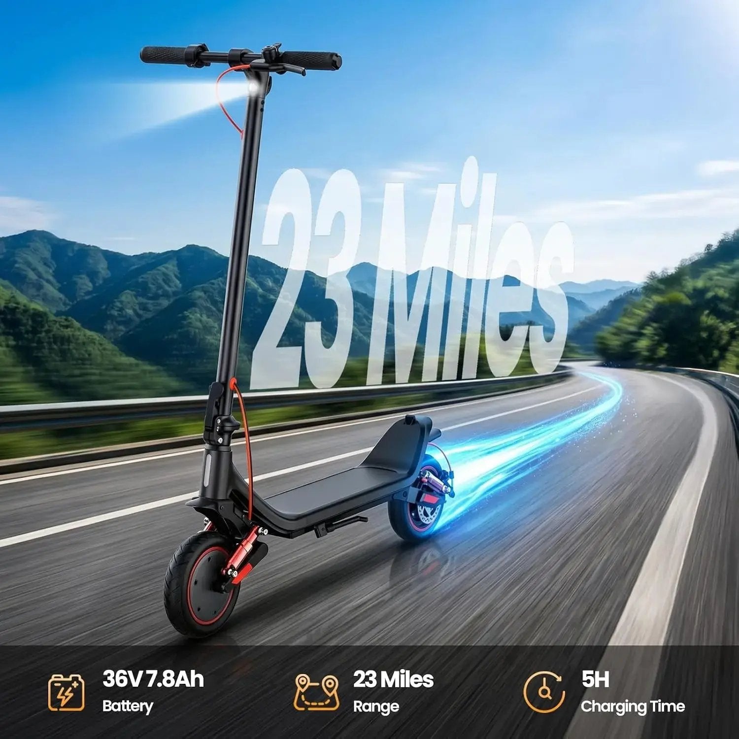E-Scooter 500W–1200W – Pieghevole, fino a 28 MPH.