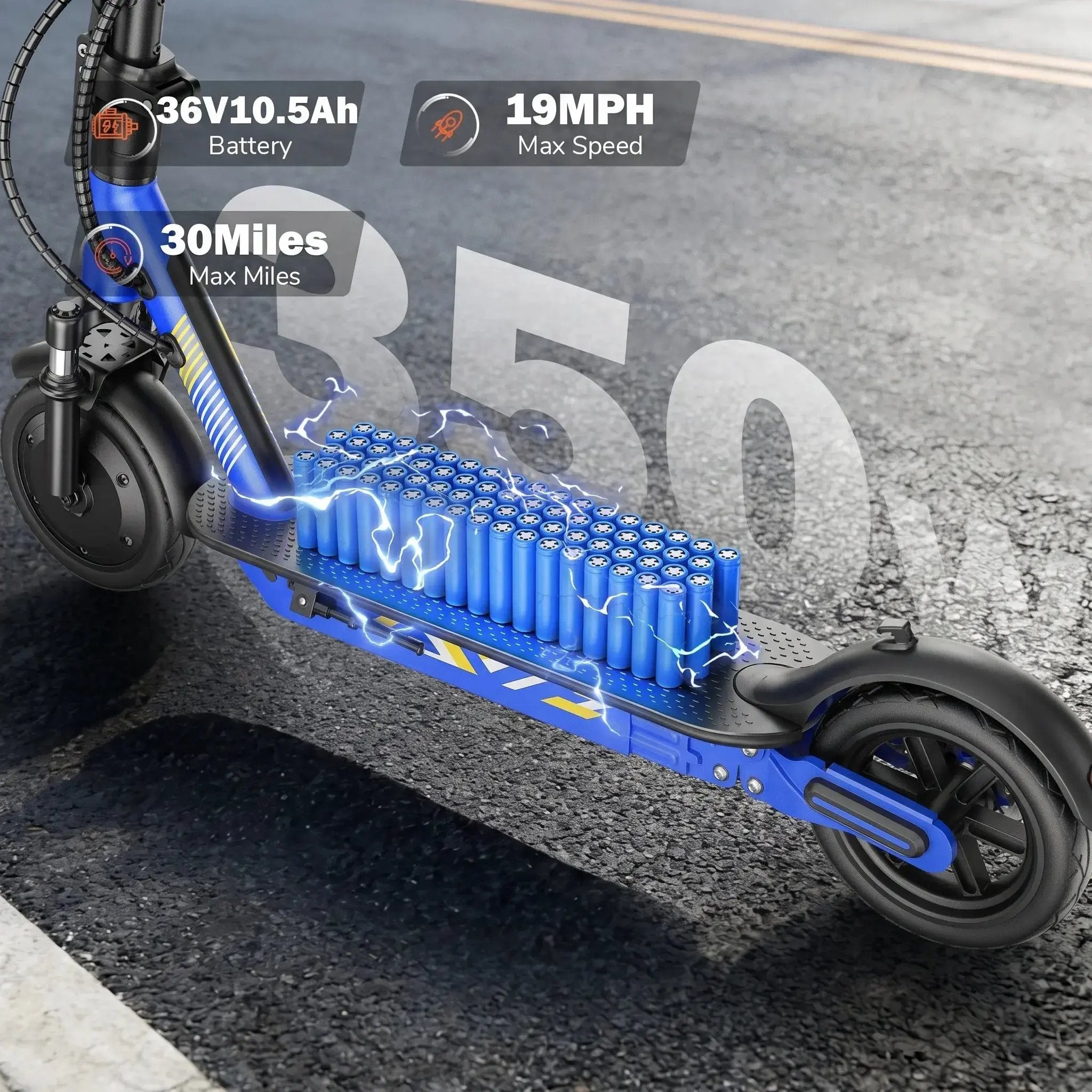 E-Scooter 350W – Pneumatici 10", fino a 19 MPH.