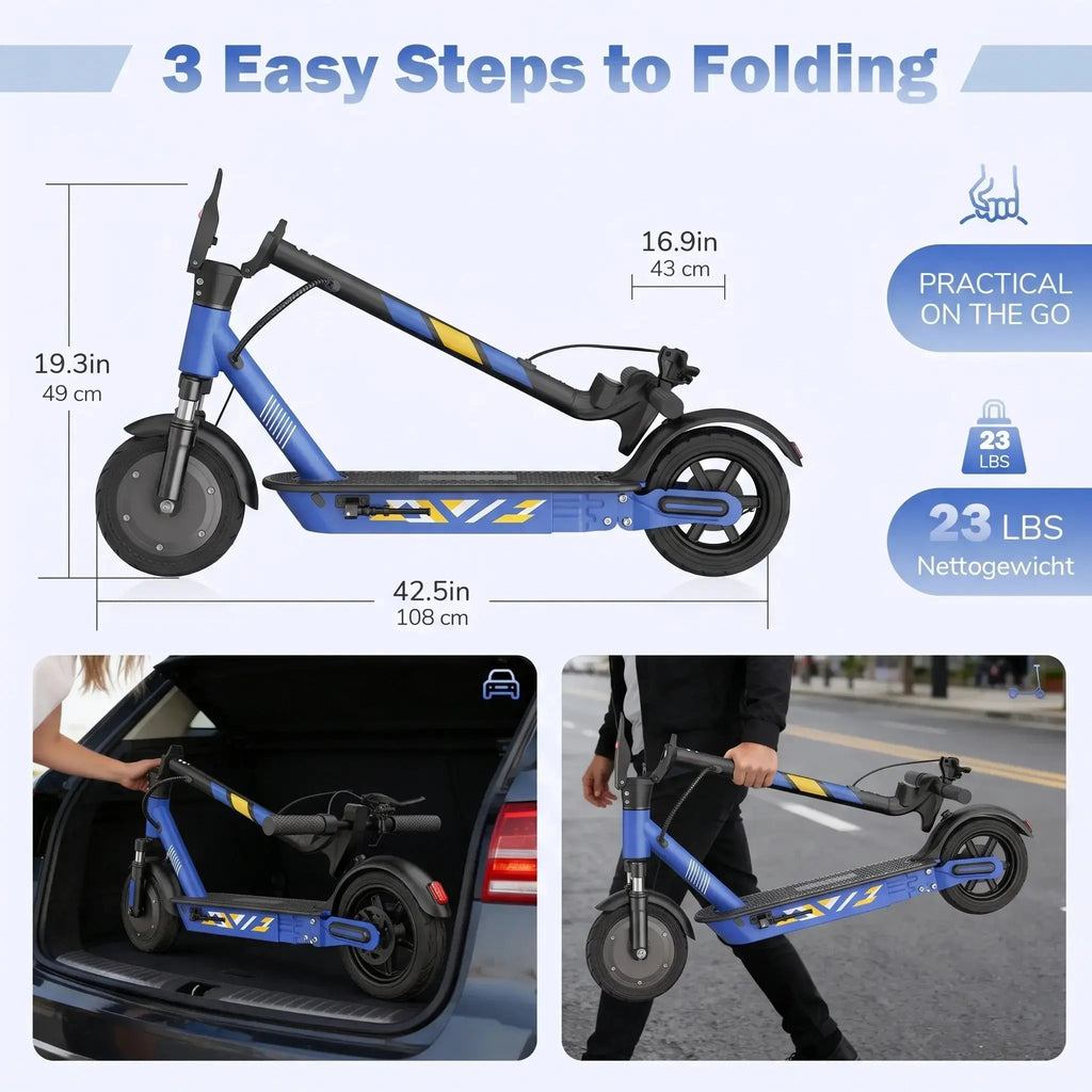 E-Scooter 350W – Pneumatici 10", fino a 19 MPH.
