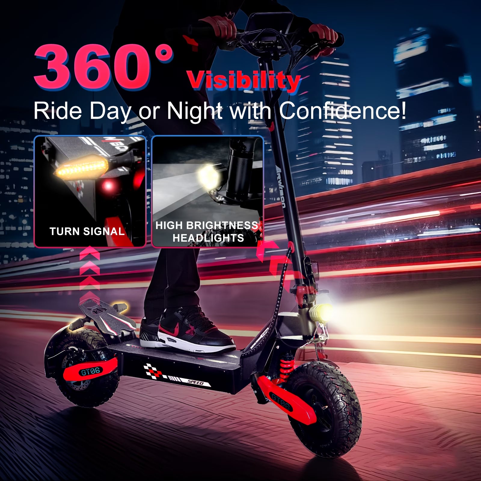 Electric Scooter for Adults 330 Lbs Heavy Duty, 1200W Motor 30 MPH, 40 Miles Range, Foldable Sport E-Scooter with 11" Off-Road Tires
