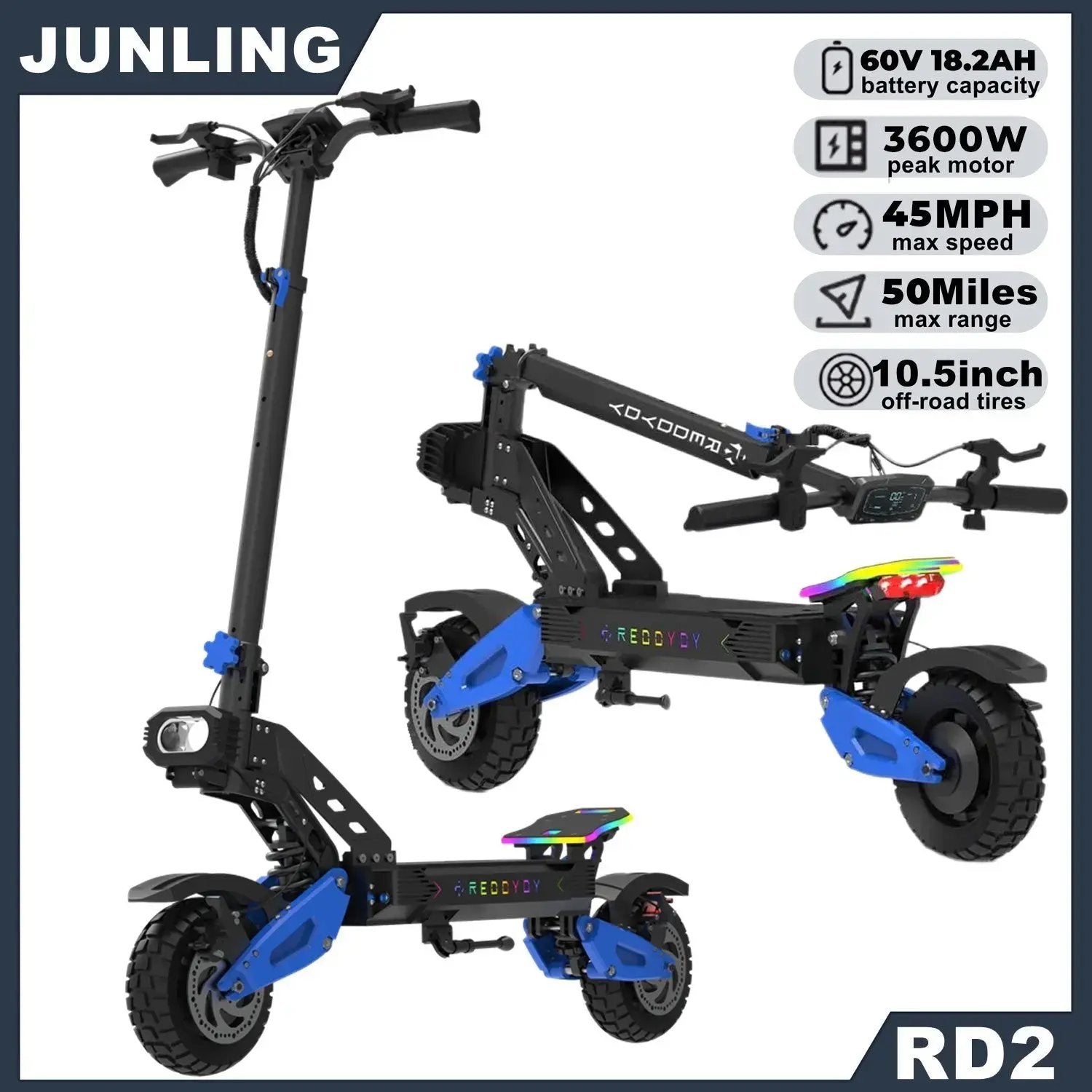 NFC 3600W – E-Scooter Off-Road, 45 MPH / 80 km.