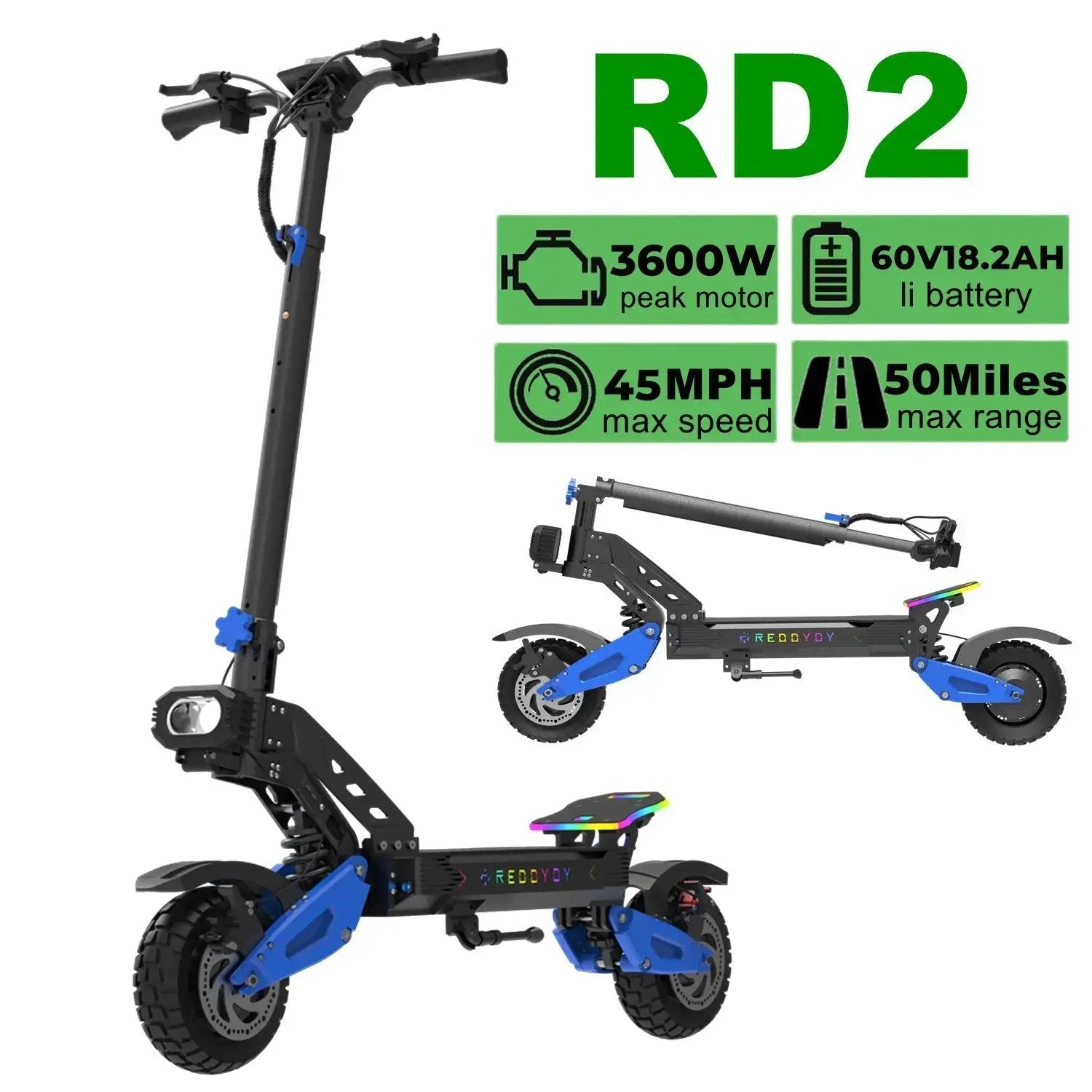 NFC 3600W Electric Scooter for Adults 50Miles 45MPH Off-Road Tire Fast E-Scooter - VÉRANO