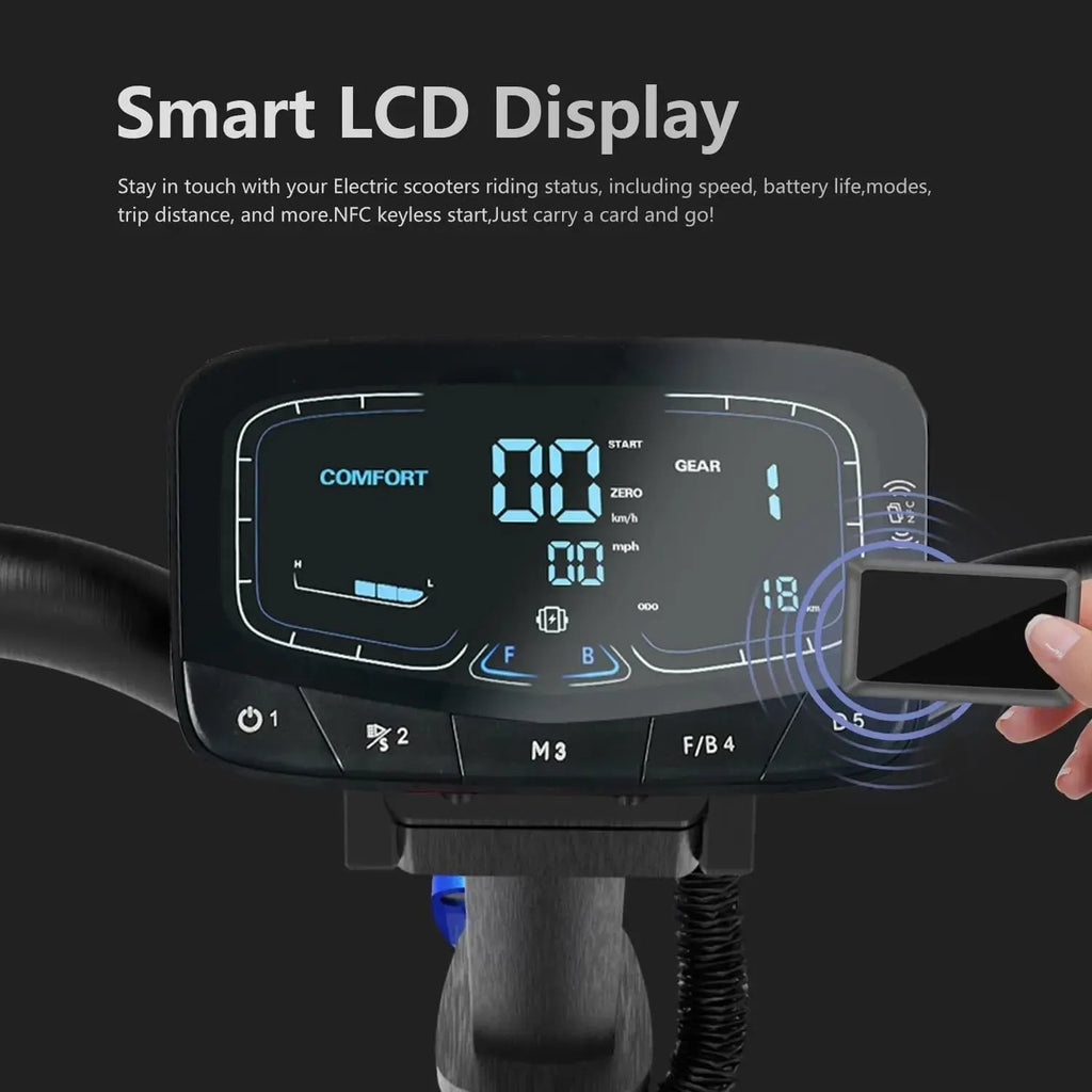 NFC 3600W Electric Scooter for Adults 50Miles 45MPH Off-Road Tire Fast E-Scooter - VÉRANO